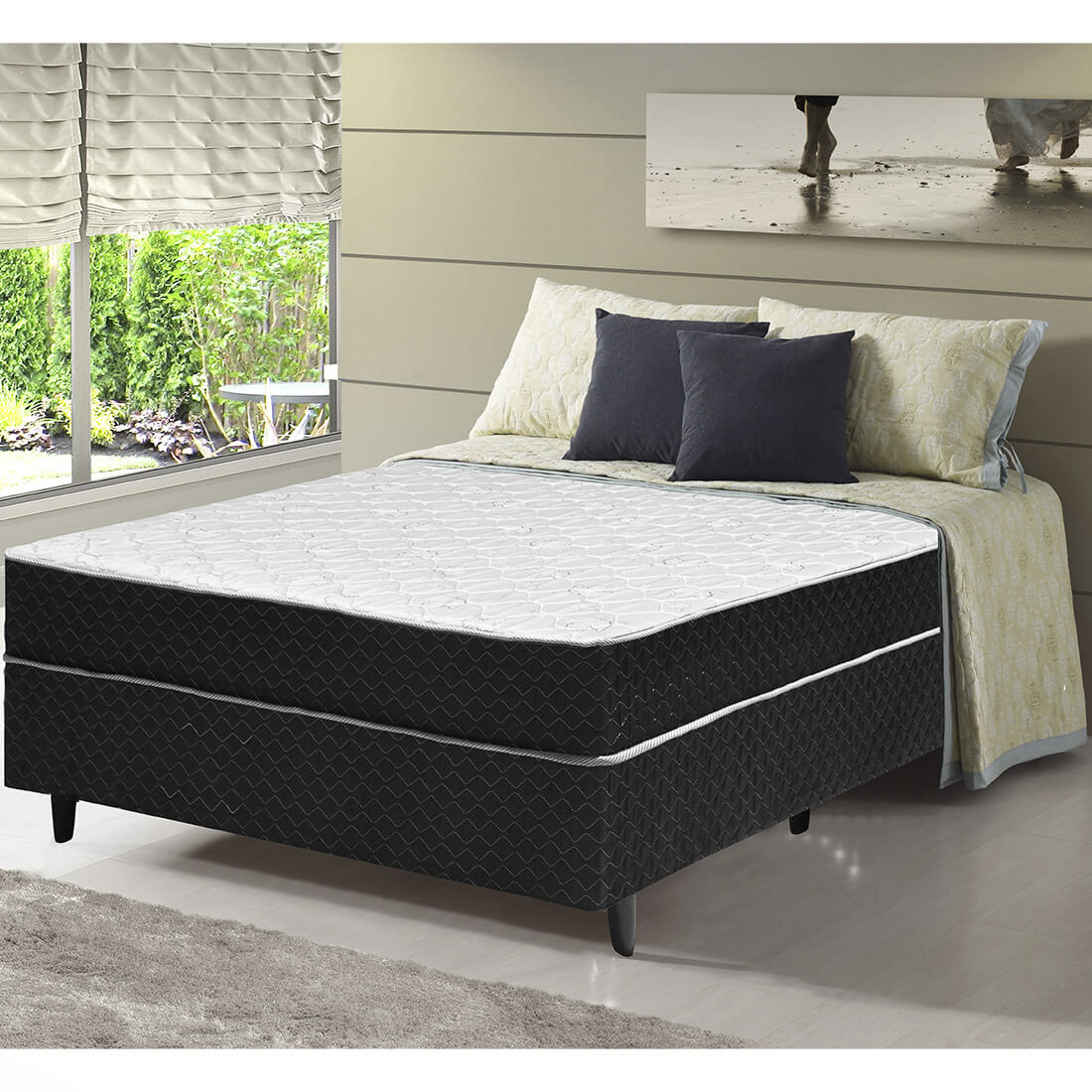 Cama Box Conjugada Casal com Molas Ensacadas Trento 1,38m