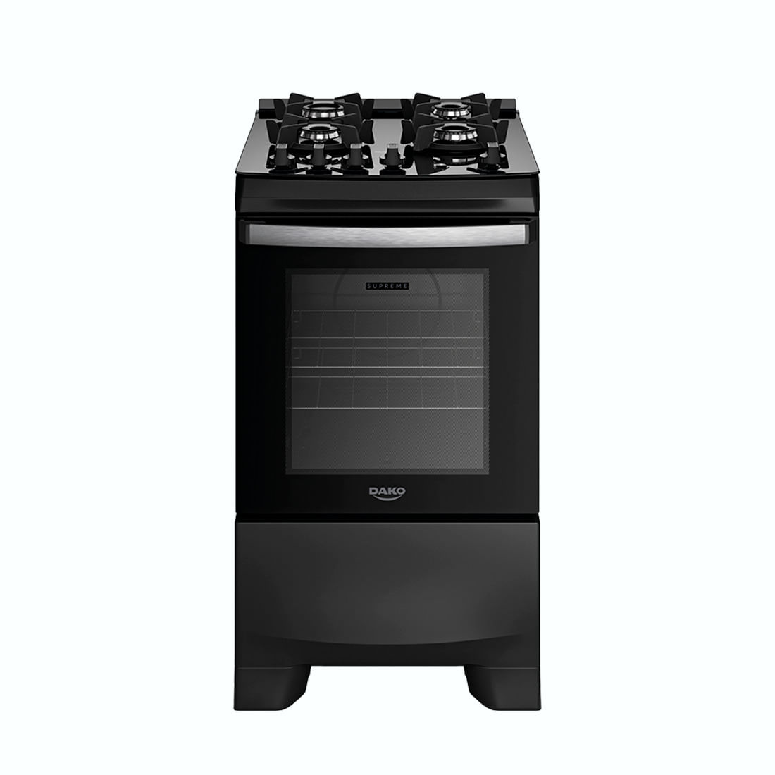 Fogão 4 Bocas Dako de Piso Automático Mesa de Vidro 60L Supreme Glass