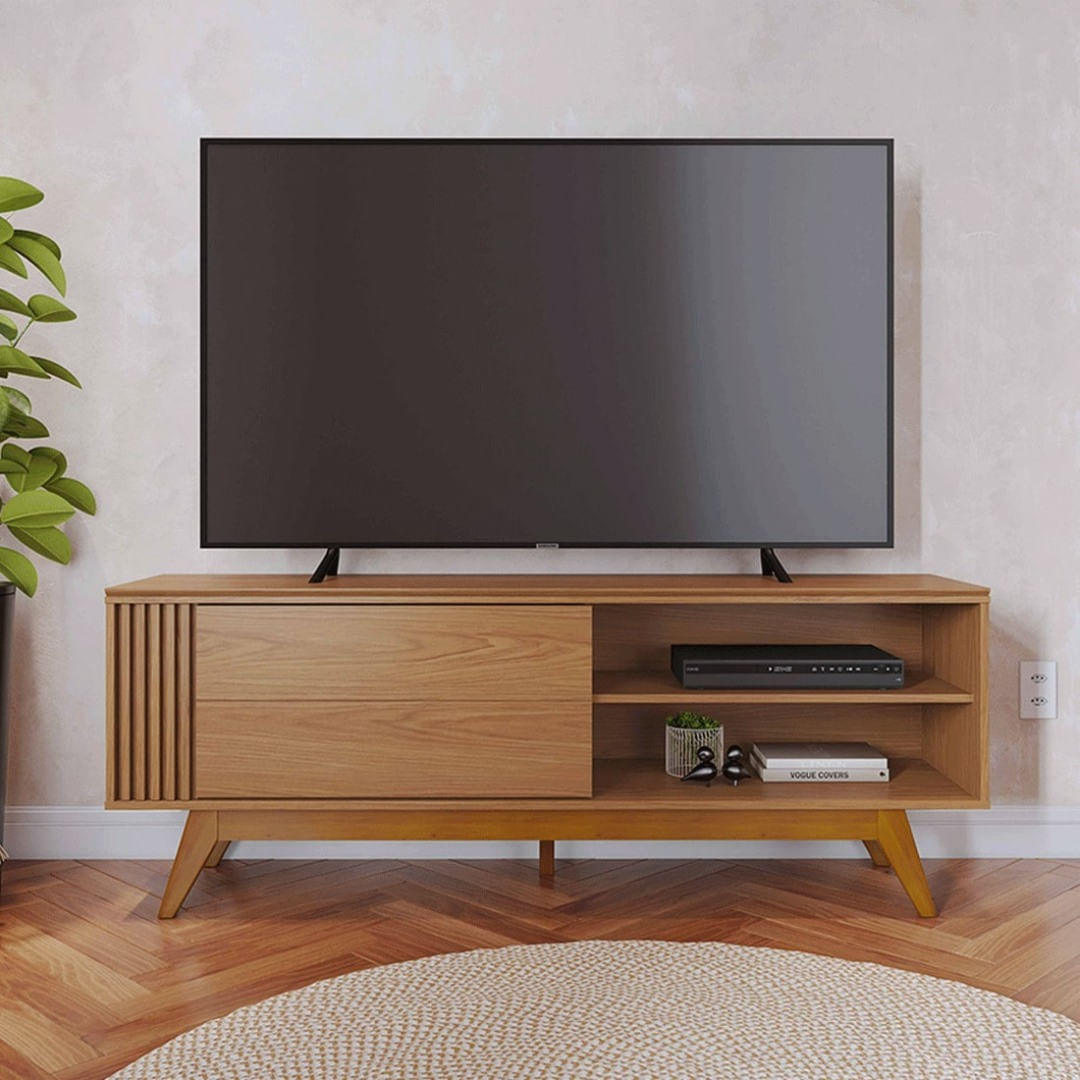 Rack para TV até 65" 1 Porta Deslizante 1 Prateleira Denver