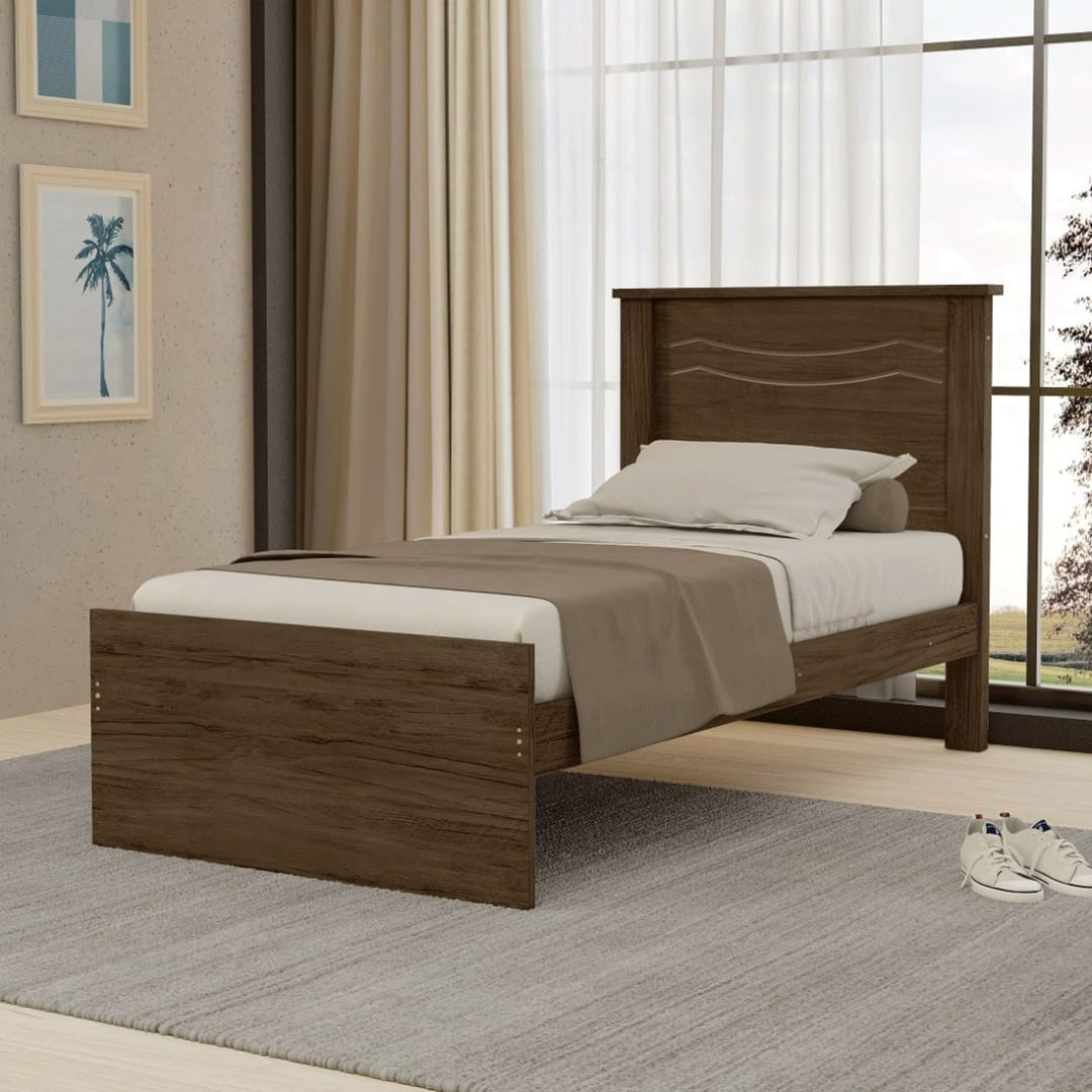 Cama de Solteiro Moderna em MDF Hungria