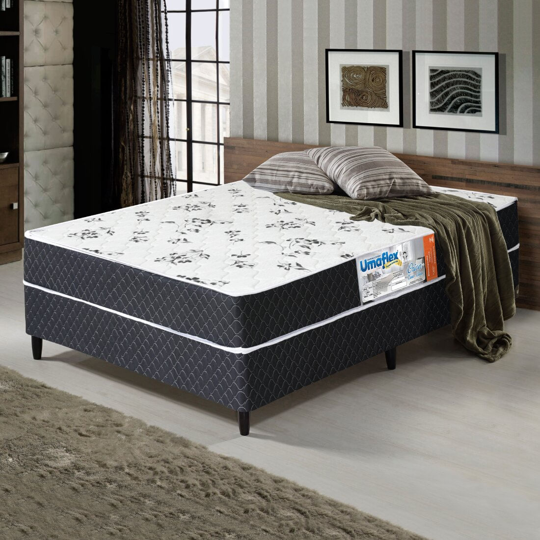 Cama Box Conjugada Casal com Espuma D28 Oryon 1,38m
